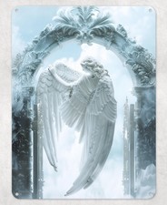 Listing image for Gates to Heaven Angel Metal Poster Wall Sign Man Cave Shed Bedroom Home Kitchen