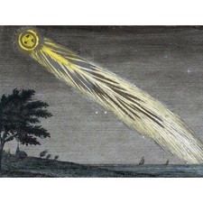 Listing image for Comet Space Night Landscape Astronomy Etching Huge Wall Art Poster Print