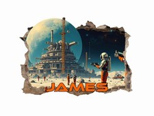 Listing image for Personalised Space Bedroom Wall Art – 3D Vinyl Decal Custom Name Sticker 46