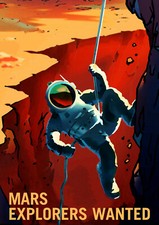 Listing image for Space Poster - Mars Job Recruitment - Explorers Wanted - NASA - A4 Wall Art